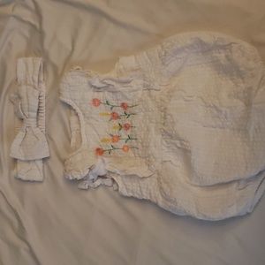 Little Me White Romper 9M